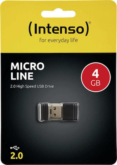 Intenso Micro Line 4GB USB 2.0 Stick Μαύρο