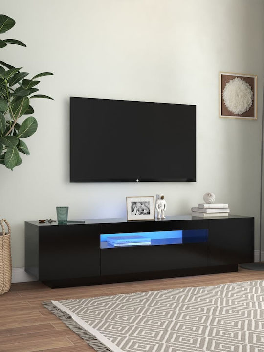 TV-Möbel Hölzernes mit LED-Beleuchtung Black L160xB35xH40cm