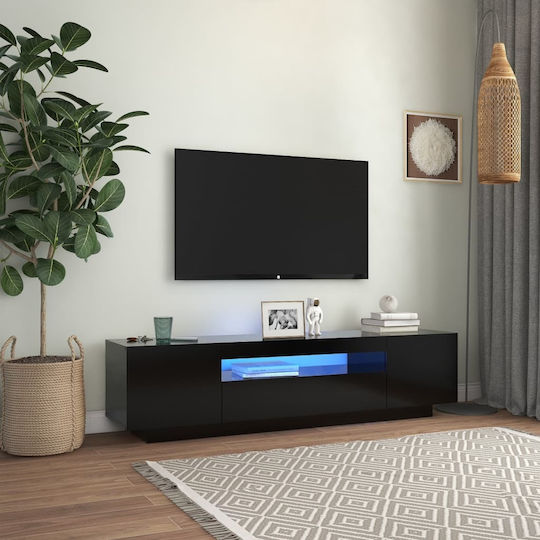 TV Stand with LED Lighting Black M160xD35xH40cm
