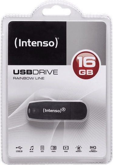 Intenso Rainbow Line 16GB USB 2.0 Stick Black