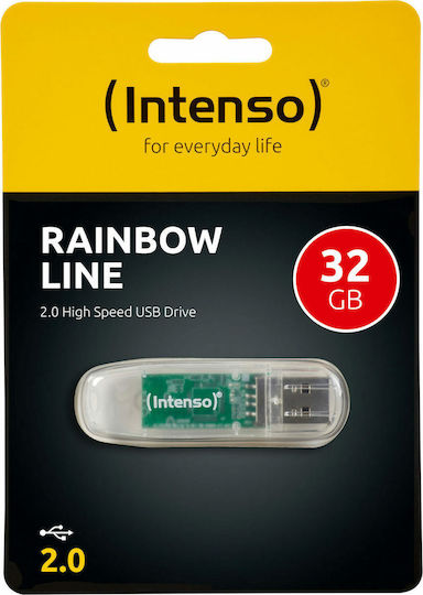 Intenso Rainbow Line 32GB USB 2.0 Stick Γκρι
