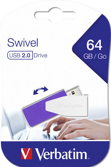 Verbatim Swivel 64GB USB 2.0 Stick Μωβ