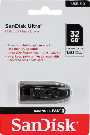 Sandisk Ultra 32GB USB 3.0 Stick Black