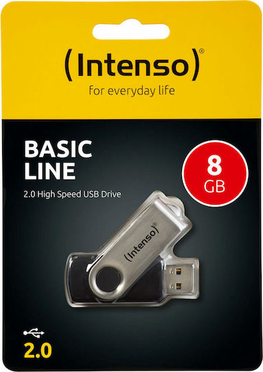 Intenso Basic Line 8GB USB 2.0 Stick Ασημί