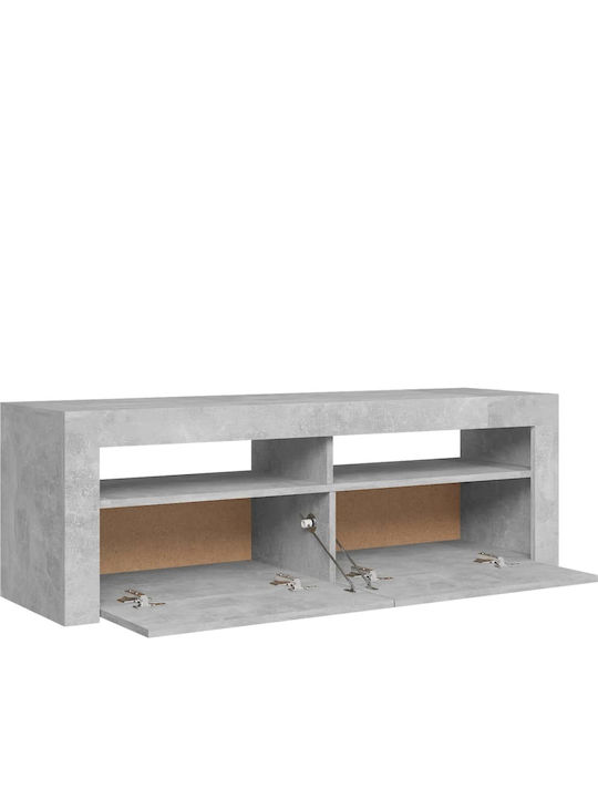 TV-Ständer mit LED-Beleuchtung Grau Beton M120xT35xH40cm