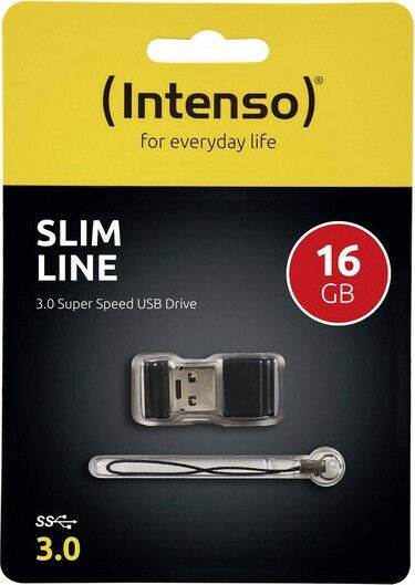 Intenso Slim Line 16GB USB 3.0 Stick Μαύρο