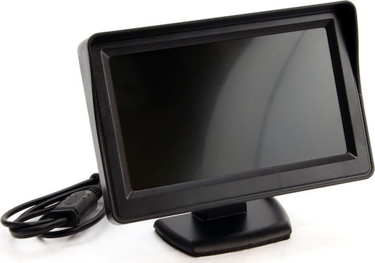 AMiO Car Parking System License Plate Frame CAM-402 with Camera with Screen with Buzzer and 4 Sensors in Silver Color