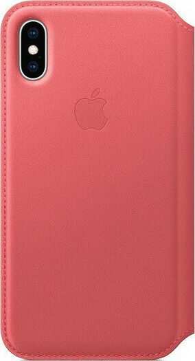 Apple Leather Folio Book Δερματίνης Ροζ (iPhone X / Xs)