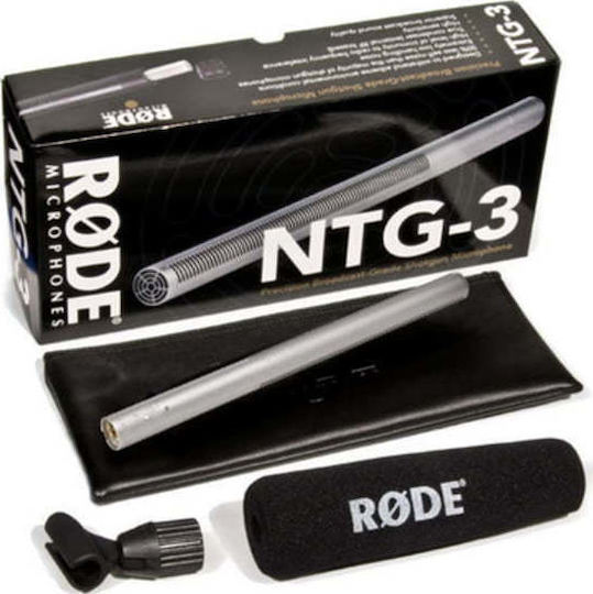 Rode NTG3 Condenser (Small Diaphragm) Microphone XLR / USB Shock Mounted Journalistic in Silver Color