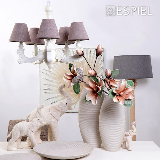 Espiel Βάζο Πορσελάνης Κύμα Λευκό Φ19.5xΥ39.6cm
