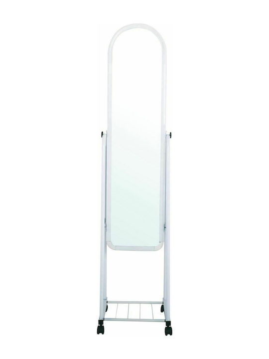 Woodwell Rolland Oglindă Arcuită cu Cadru Metalic Alb 160x43cm