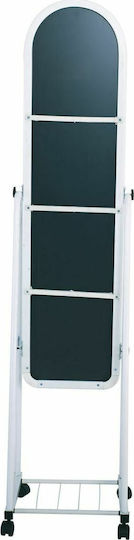 Woodwell Rolland Oglindă Arcuită cu Cadru Metalic Alb 160x43cm