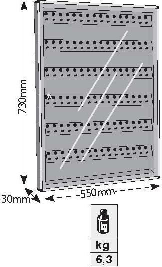 Viometal LTD Μεταλλική 1596 96 Θέσεων 96 θέσεων με Κλειδαριά 55x3x73cm