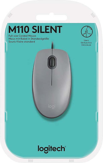 Logitech M110 Silent С кабел Мишка Сив