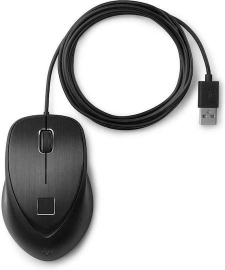 HP Fingerprint Ενσύρματο Ποντίκι Μαύρο