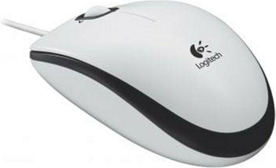 Logitech B100 Ενσύρματο Ποντίκι Λευκό