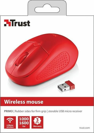 Trust Primo Wireless Безжичен Мишка Червен
