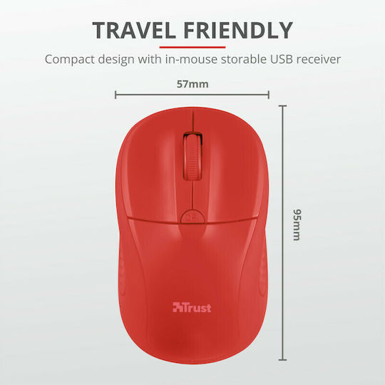 Trust Primo Wireless Безжичен Мишка Червен