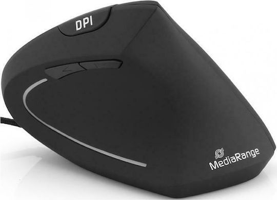 MediaRange MROS231 Verkabelt Ergonomisch Vertikal Maus für Linkshänder Schwarz