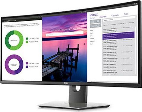 Dell UltraSharp U3419W Ultrawide IPS Curbat Monitor 34.14" QHD 3440x1440 cu Timp de Răspuns 8ms GTG
