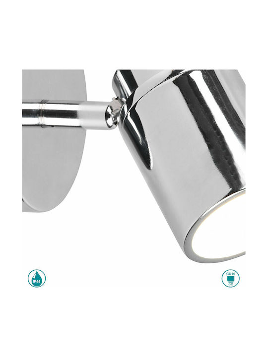 Trio Lighting Single Spot with Socket GU10 in Silver Color