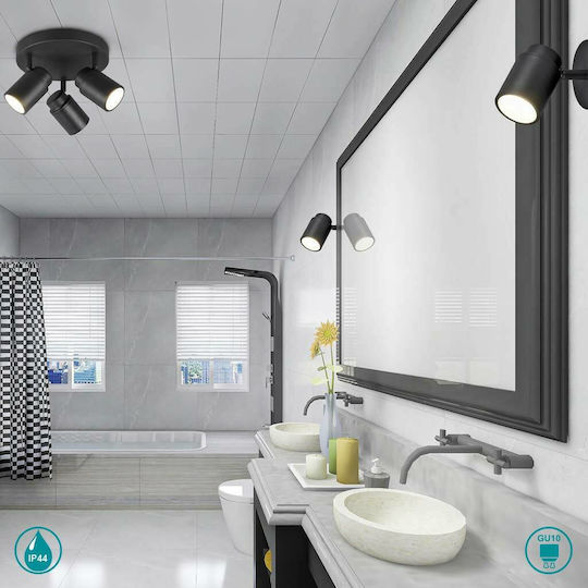 Trio Lighting Μονό Σποτ με Ντουί GU10 σε Ασημί Χρώμα