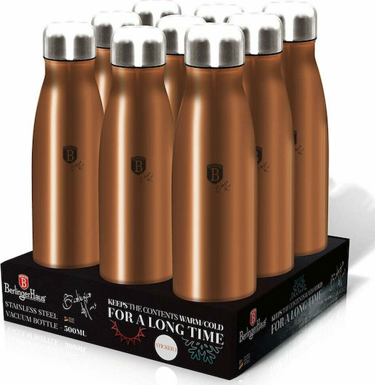 Berlinger Haus Thick Walled Bottle Flask Bottle Thermos Stainless Steel 500ml Rose Gold