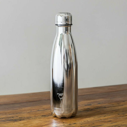 Chilly's Chrome Bottle Thermos Stainless Steel BPA Free 500ml Silver