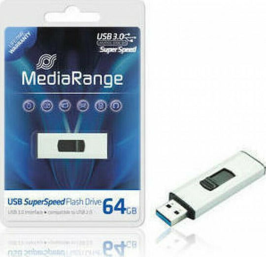 MediaRange 64ГБ USB 3.0 Стик Бял