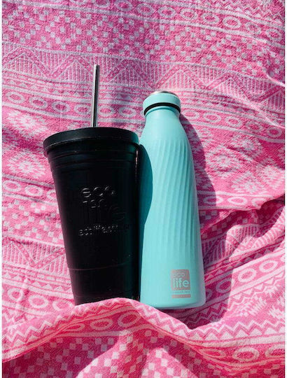 Ecolife Cool Recyclable Bottle Thermos Stainless Steel BPA Free 500ml Turquoise