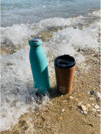 Ecolife Cool Recyclable Bottle Thermos Stainless Steel BPA Free 500ml Turquoise