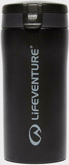 Lifeventure Flip-Top Ποτήρι Θερμός Ανοξείδωτο 300ml Μαύρο με Επιστόμιο