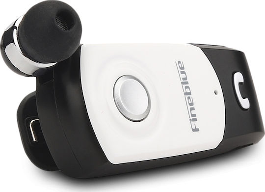 Fineblue F960 In-ear Bluetooth Handsfree Ακουστικό Πέτου Λευκό