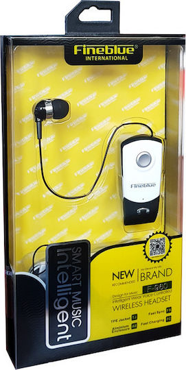 Fineblue F960 In-ear Bluetooth Handsfree Ακουστικό Πέτου Λευκό