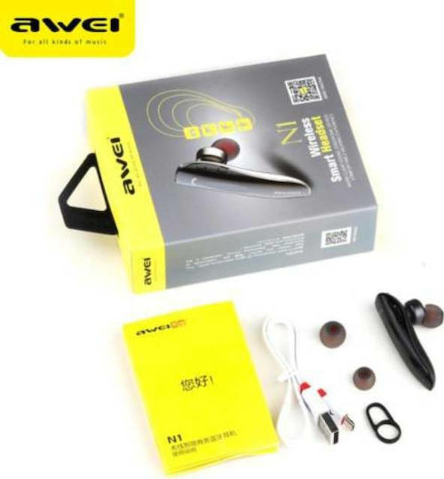 Awei N1 In-ear Bluetooth Handsfree Ακουστικό Γκρι
