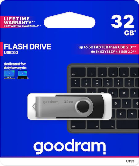 GoodRAM UTS3 32GB USB 3.0 Stick Μαύρο