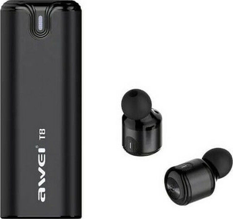 Awei T8 In-ear Bluetooth Handsfree Căști cu Rezistență la Transpirație și Carcasă de Încărcare Negru