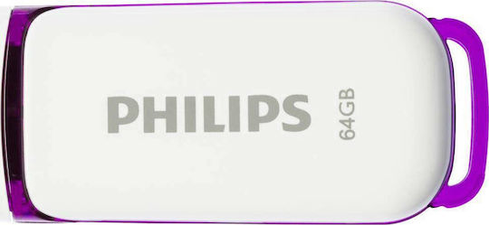 Philips Snow 64ГБ USB 2.0 Стик Лилав