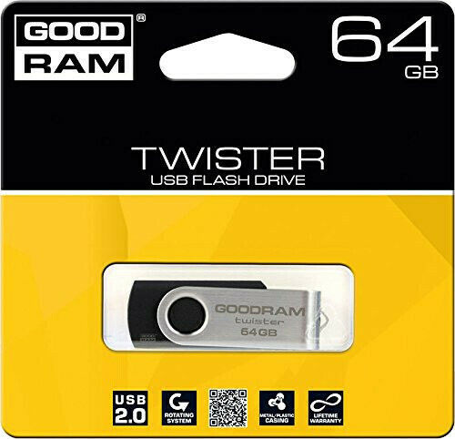 GoodRAM UTS2 64GB USB 2.0 Stick Silver/Black