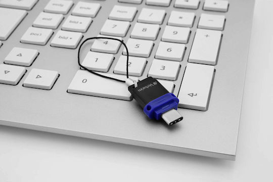 Verbatim Dual Drive 32GB USB 3.0 Stick με σύνδεση USB-C & USB-A Μαύρο