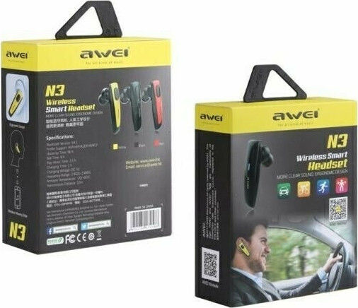 Awei N3 In-ear Bluetooth Handsfree Ακουστικό Μαύρο