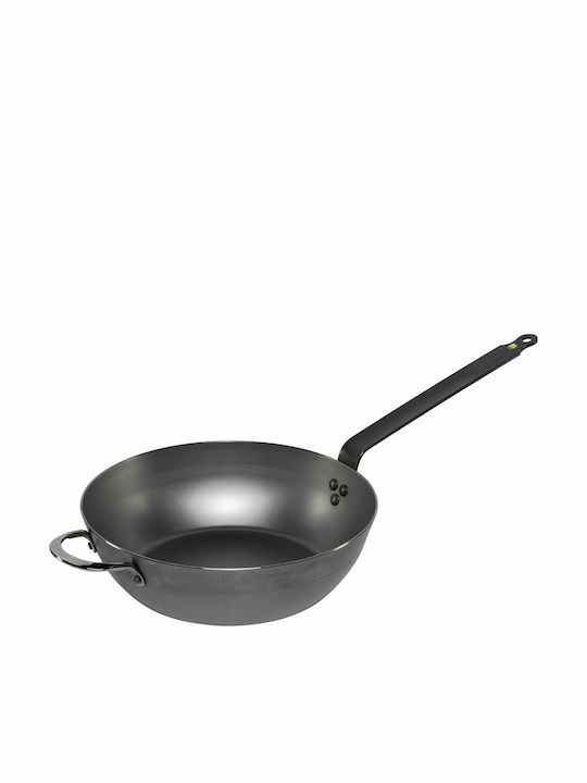 De Buyer Mineral B Country Wok από Ανθρακούχο Χάλυβα 32cm