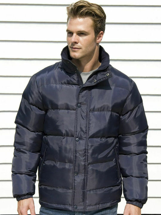 Winter Jacke Puffer Wasserdicht und Winddicht Marineblau
