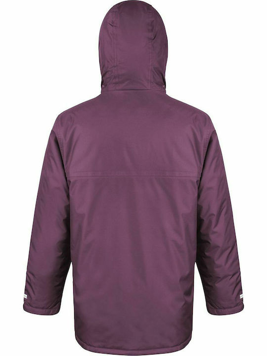 Result Men's Winter Parka Jacket Waterproof and Windproof Purple