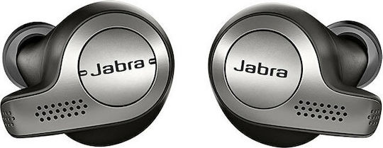 Jabra Elite 65t In-ear Bluetooth Handsfree Ακουστικά με Αντοχή στον Ιδρώτα και Θήκη Φόρτισης Titanium Black
