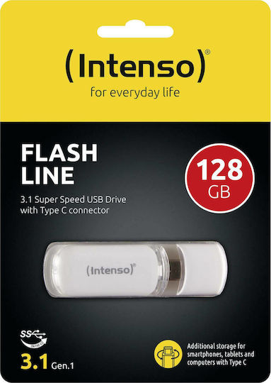 Intenso Flash Line 128GB USB 3.1 Stick with connection USB-C White