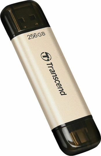 Transcend JetFlash 930C 256GB USB 3.2 Stick with connection USB-A & USB-C Gold
