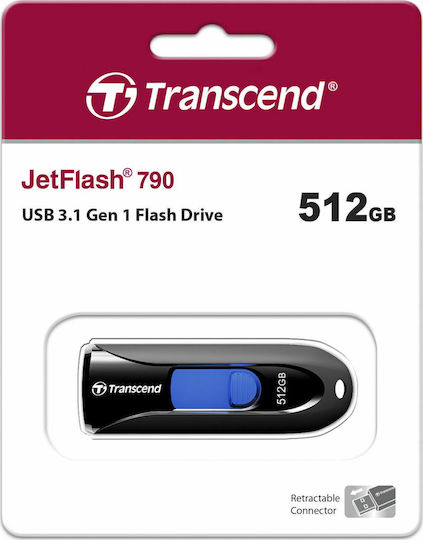 Transcend JetFlash 790 512GB USB 3.1 Stick Black
