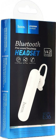 Hoco E36 Earbud Bluetooth Handsfree Earphone White