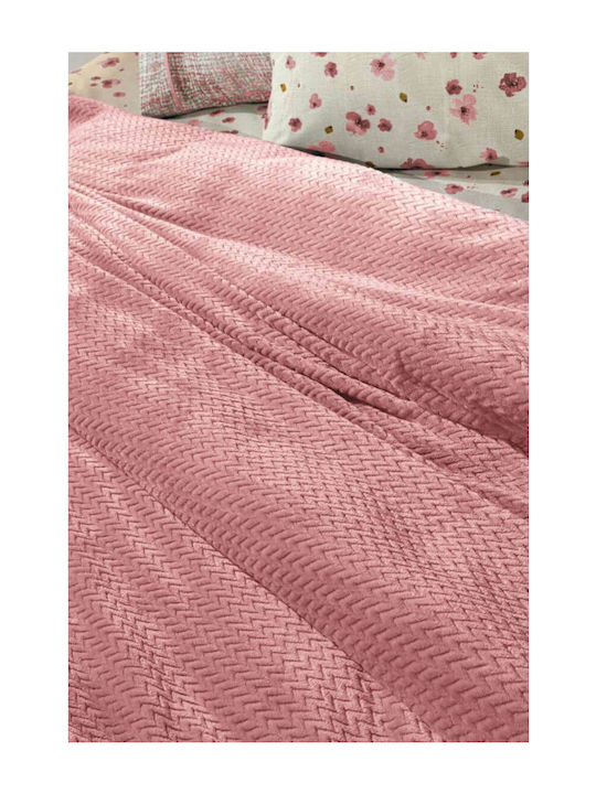 Guy Laroche Rombus Blanket Fleece Queen 220x240cm. Coral